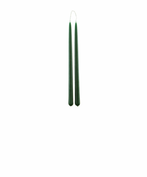 Antique Taper Candle 36 cm, Green